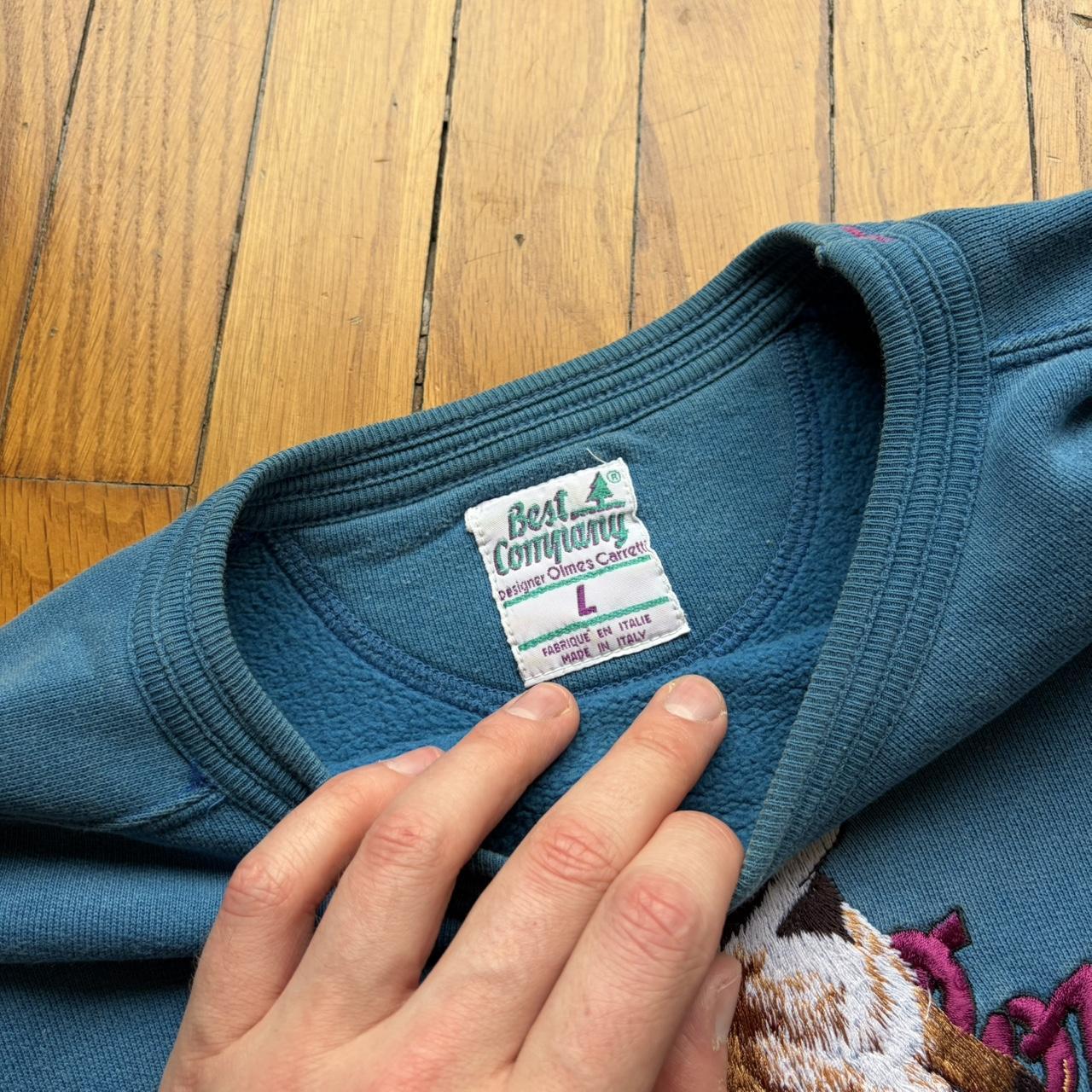 1980s Best Company Embroidered Sweatshirt Blue L