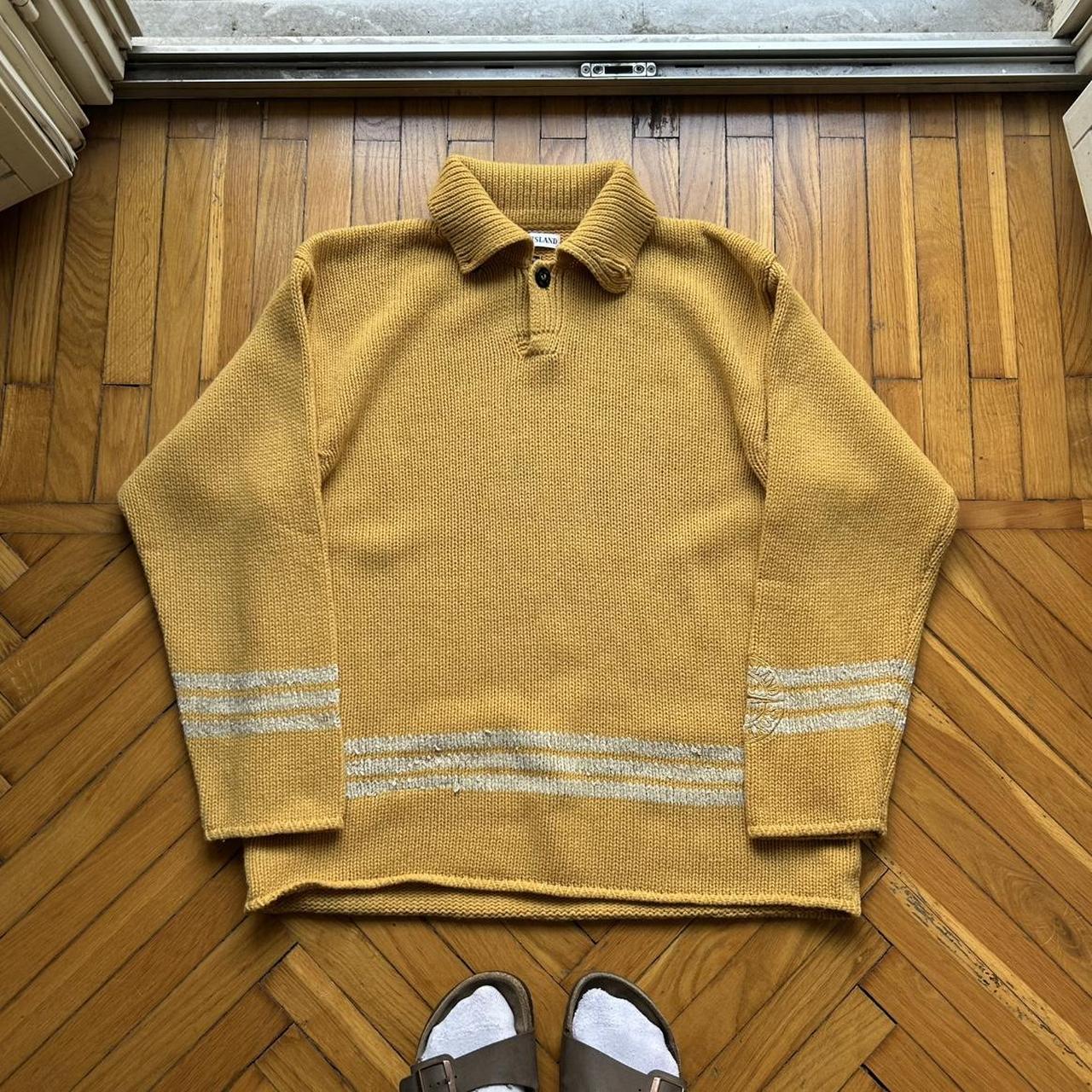 A/W 1997 Stone Island Knitted Jumper Yellow L