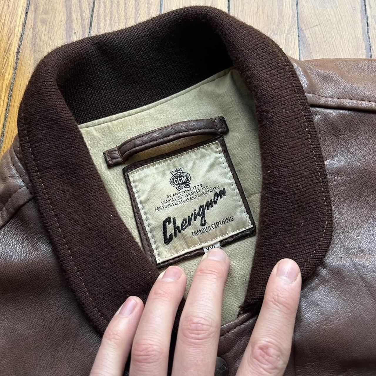 1990s Chevignon Leather Jacket Brown XXL