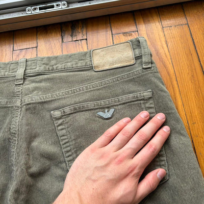 1990s Armani Jeans Corduroy Shorts Khaki 36W