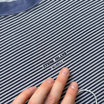 1980s Stone Island Marina Striped T Shirt S