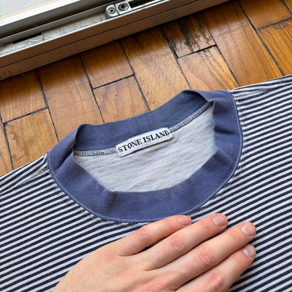 1980s Stone Island Marina Striped T Shirt S