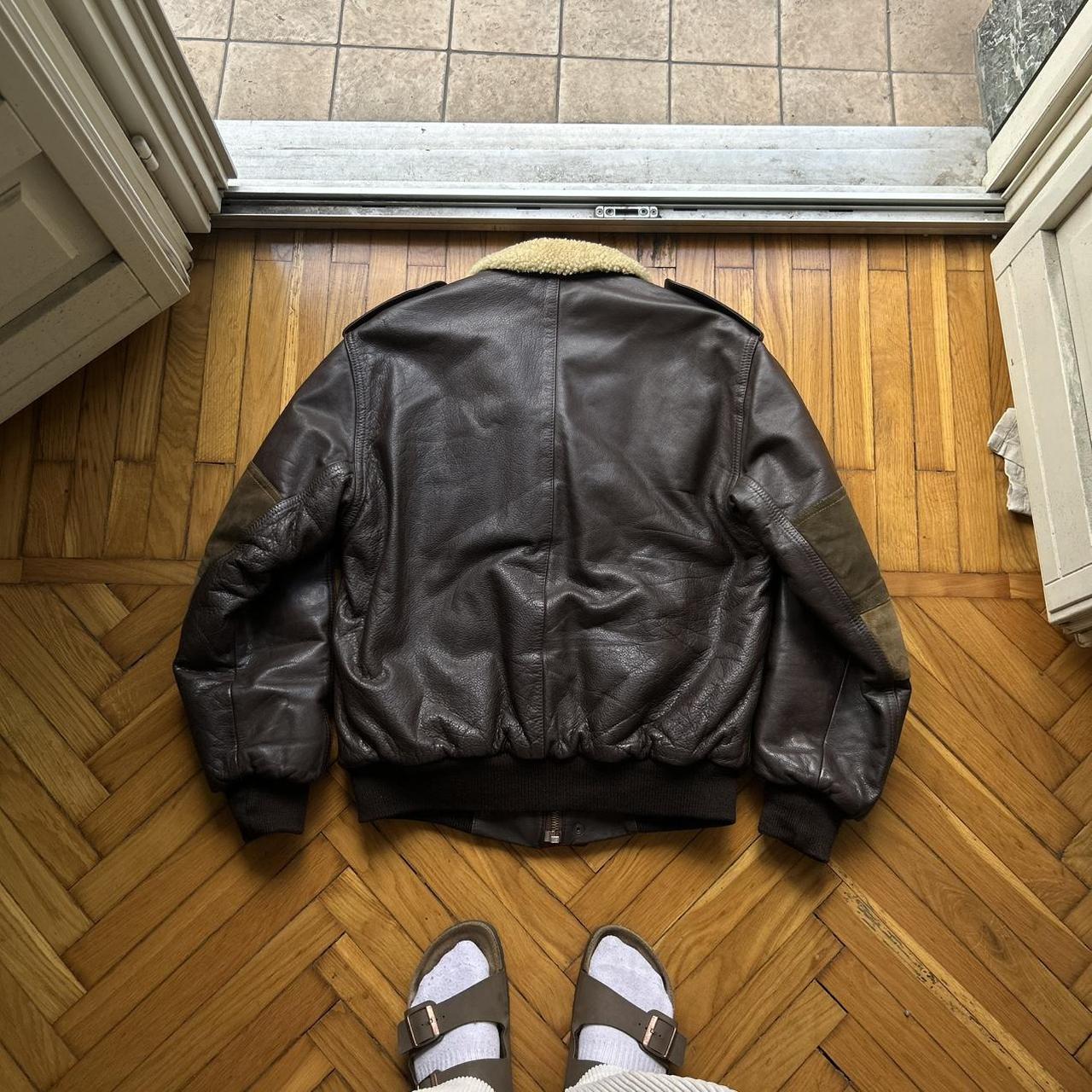 1980s CP Company Dutch Police Leather Jacket L