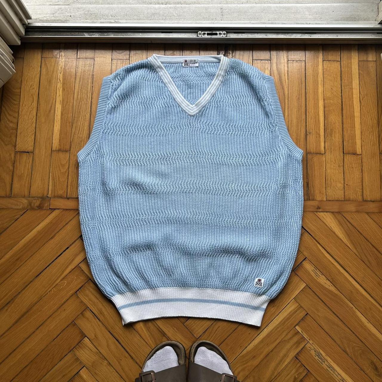 1980s Cerruti 1881 Knitted Vest Blue XL