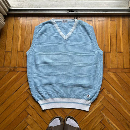 1980s Cerruti 1881 Knitted Vest Blue XL
