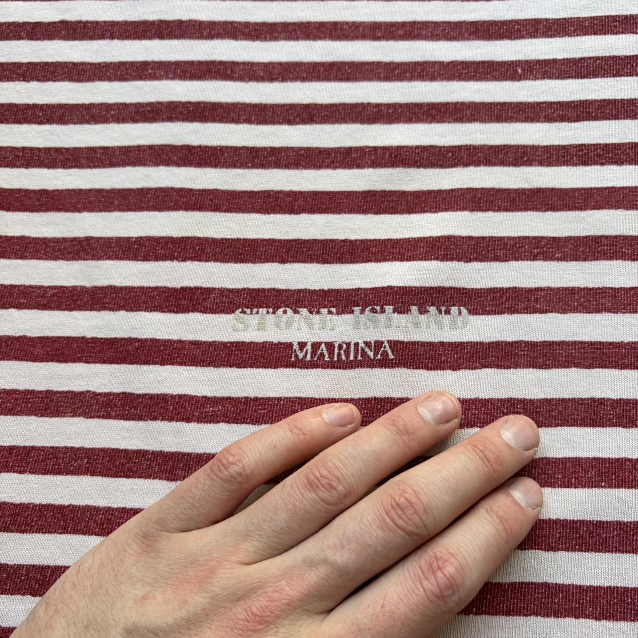 1990s Stone Island Marina Striped T Shirt M