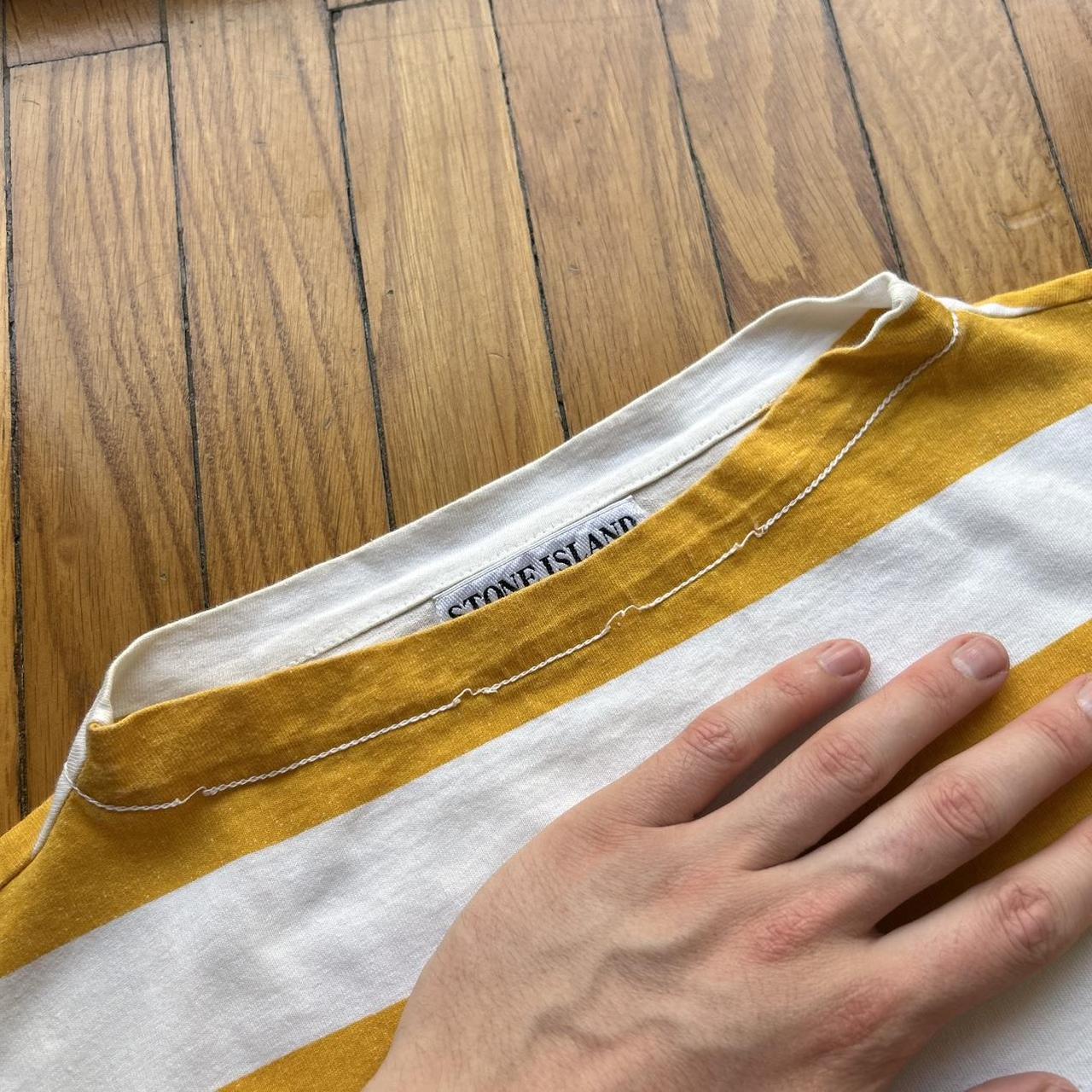 1990s Stone Island Marina Reflective Striped T Shirt L