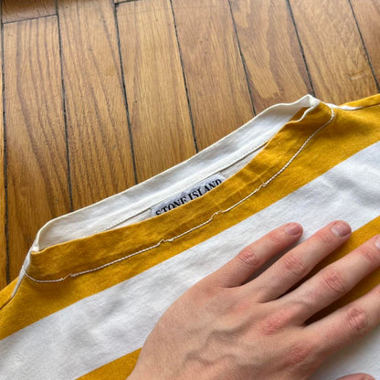 1990s Stone Island Marina Reflective Striped T Shirt L