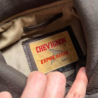 1990s Chevignon Leather Jacket Brown L