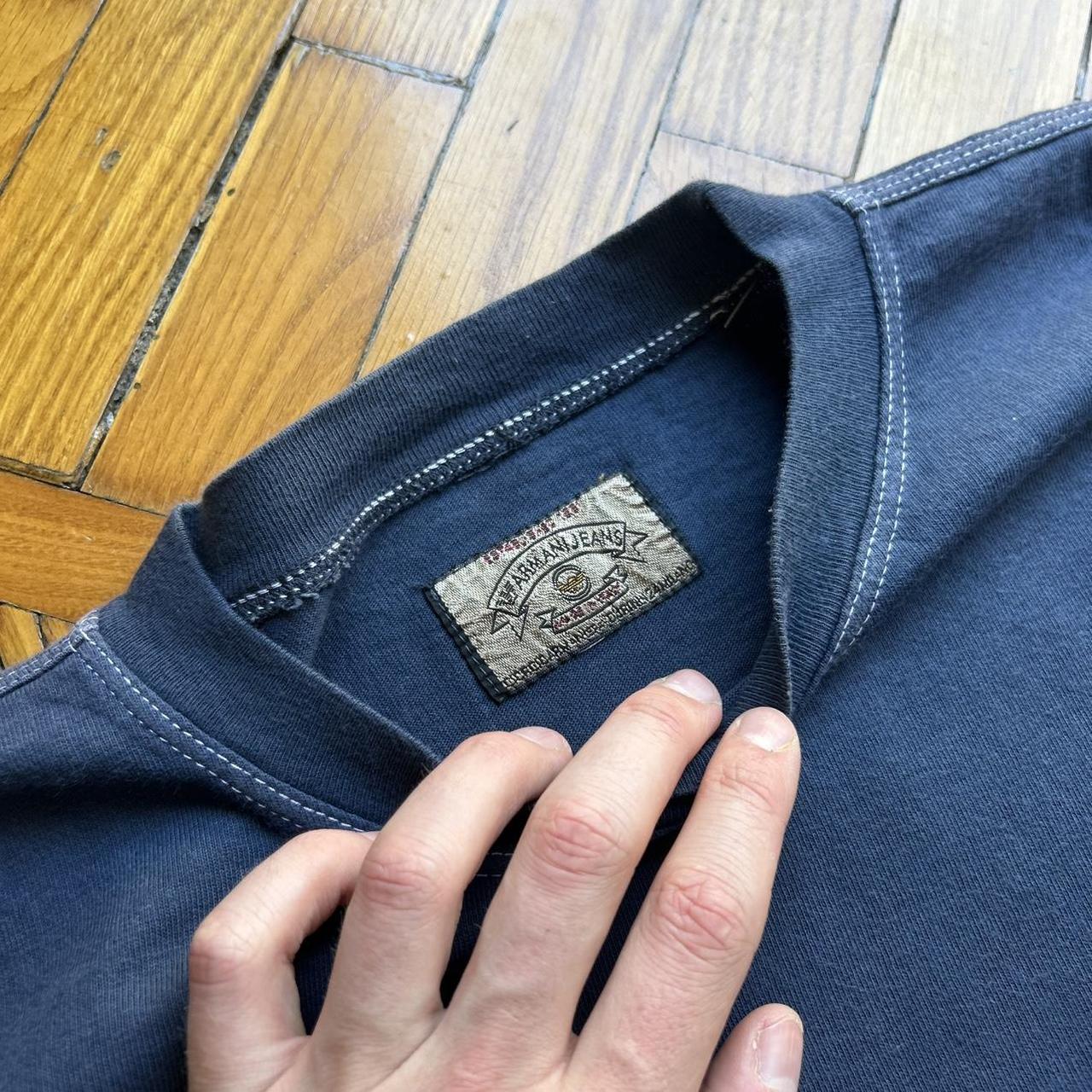 1990s Armani Jeans Graphic T Shirt Navy L
