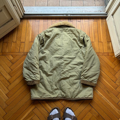 1980s CP Company Cotton & Leather Coat L