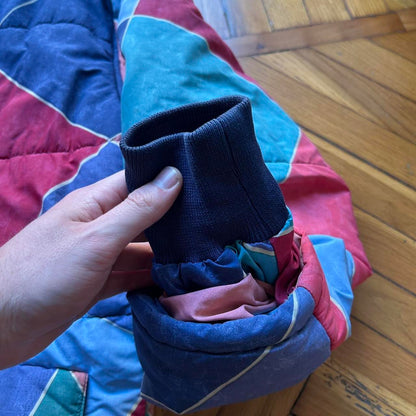 1990s Armani Jeans Multicoloured Puffer Jacket XL