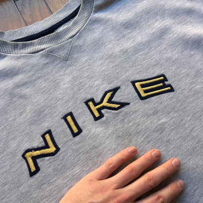 1990s Nike Spellout Sweatshirt Grey L