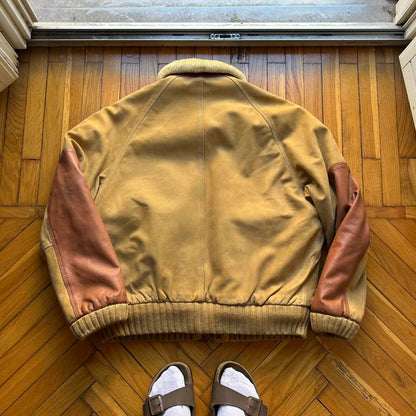 1990s Timberland Leather Shearling Jacket L