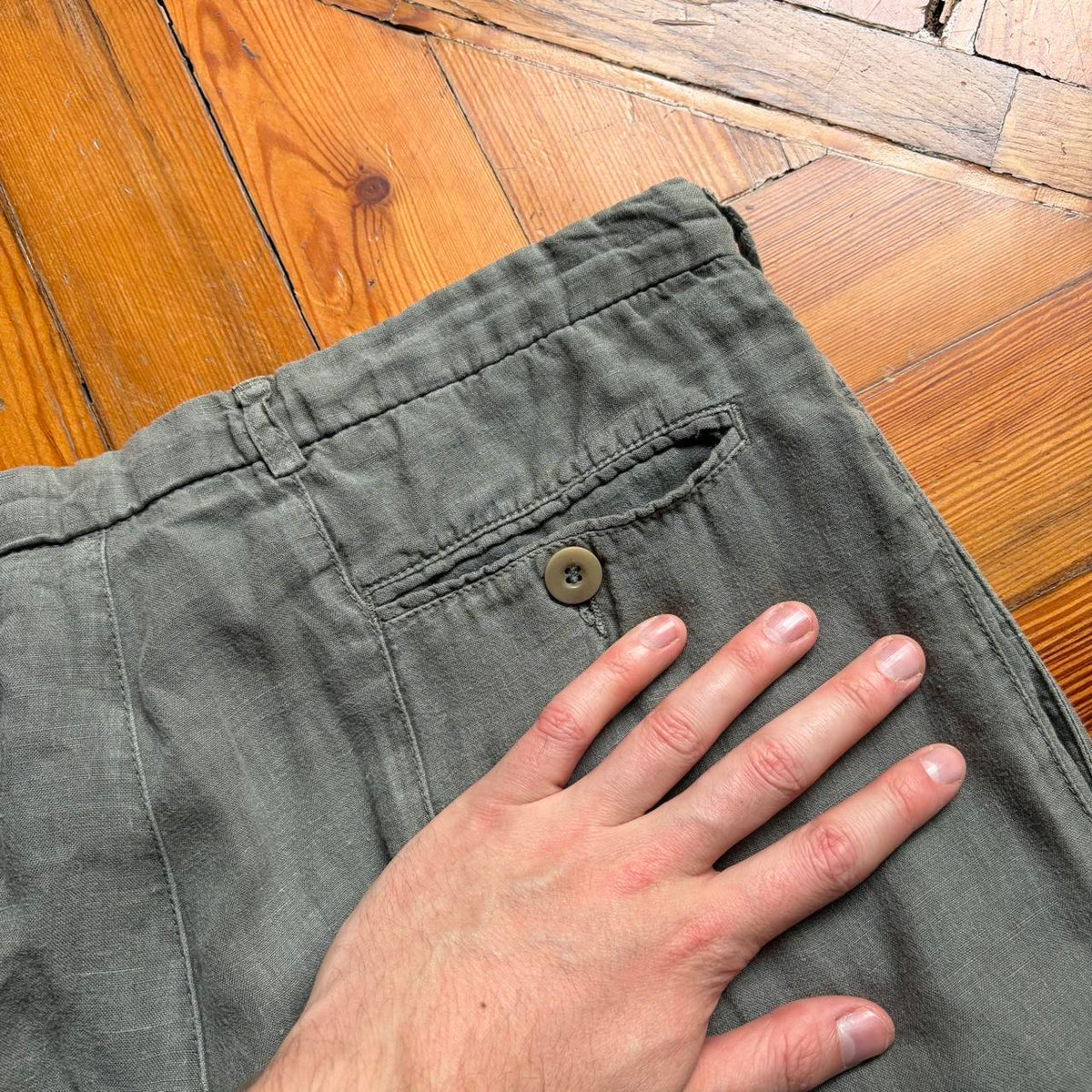2000s Emporio Armani Linen Trousers 32W 30L