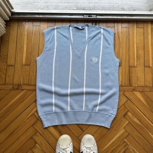 1980s Sergio Tacchini Knitted Vest Blue M