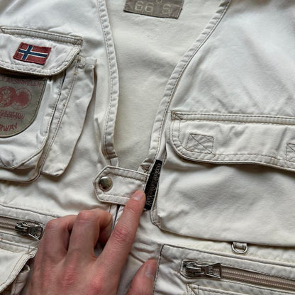 1990s Napapijri Utility Vest Cream L