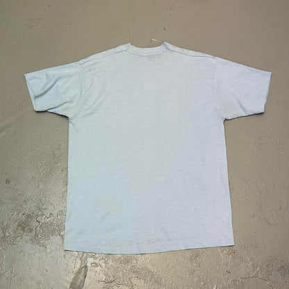 1990s Fruit Of The Loom Blank T Shirt Baby Blue M