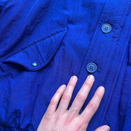 1980s Benetton Snorkel Hood Bomber Jacket Blue M