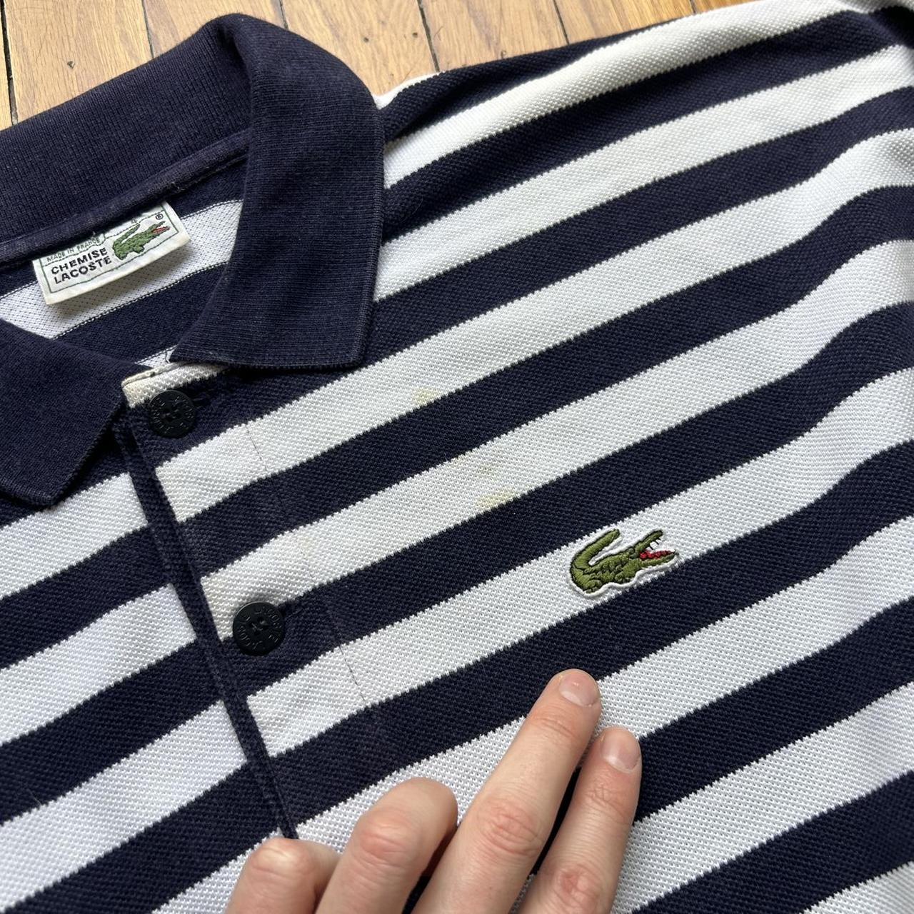 1990s Lacoste Chemise Striped Sweatshirt XL