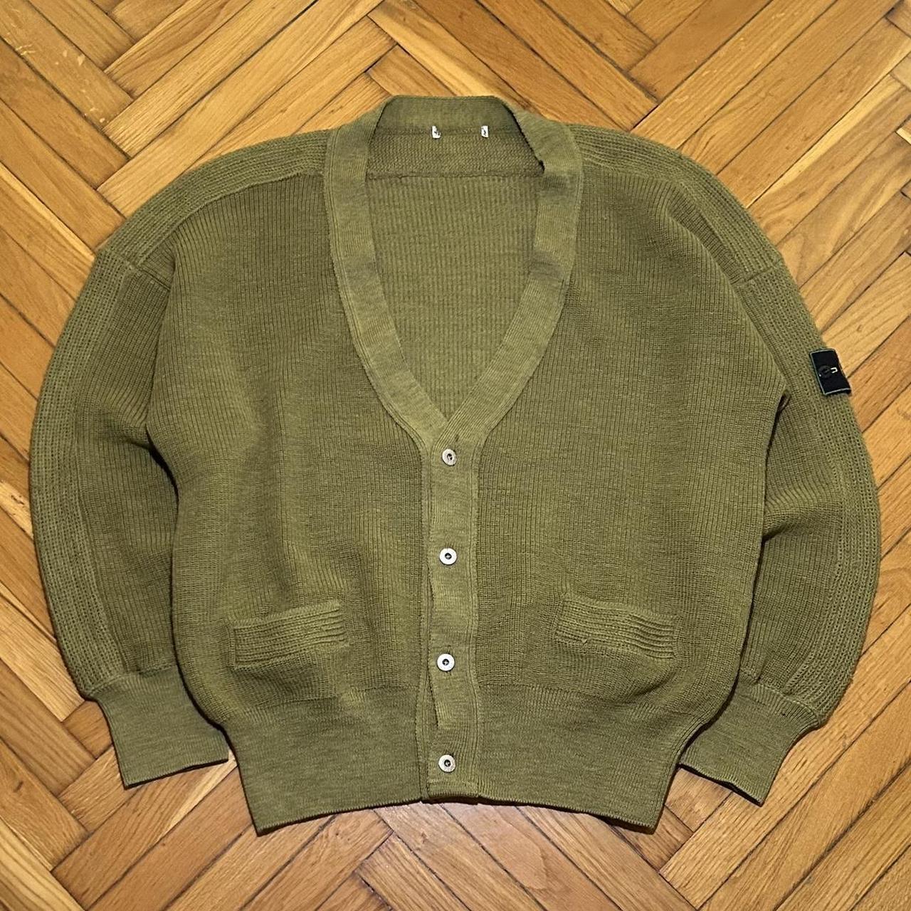 1980s Stone Island Knitted Cardigan Green XL