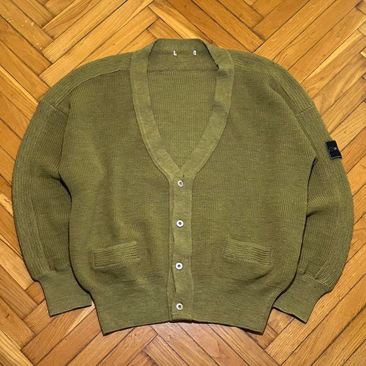 1980s Stone Island Knitted Cardigan Green XL