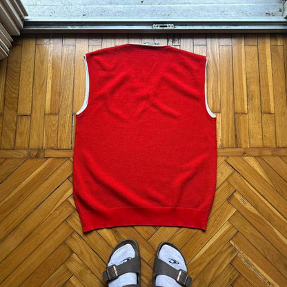 1980s Sergio Tacchini Knitted Vest Red S