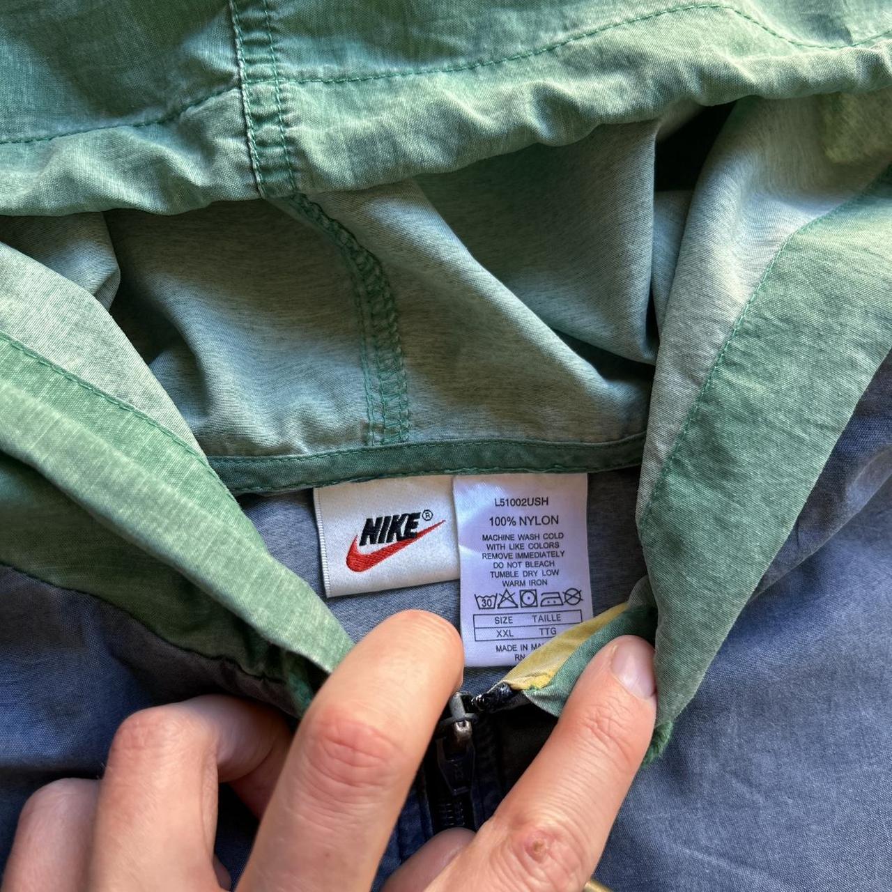 1990s Nike Hooded Jacket Blue Yellow XXL