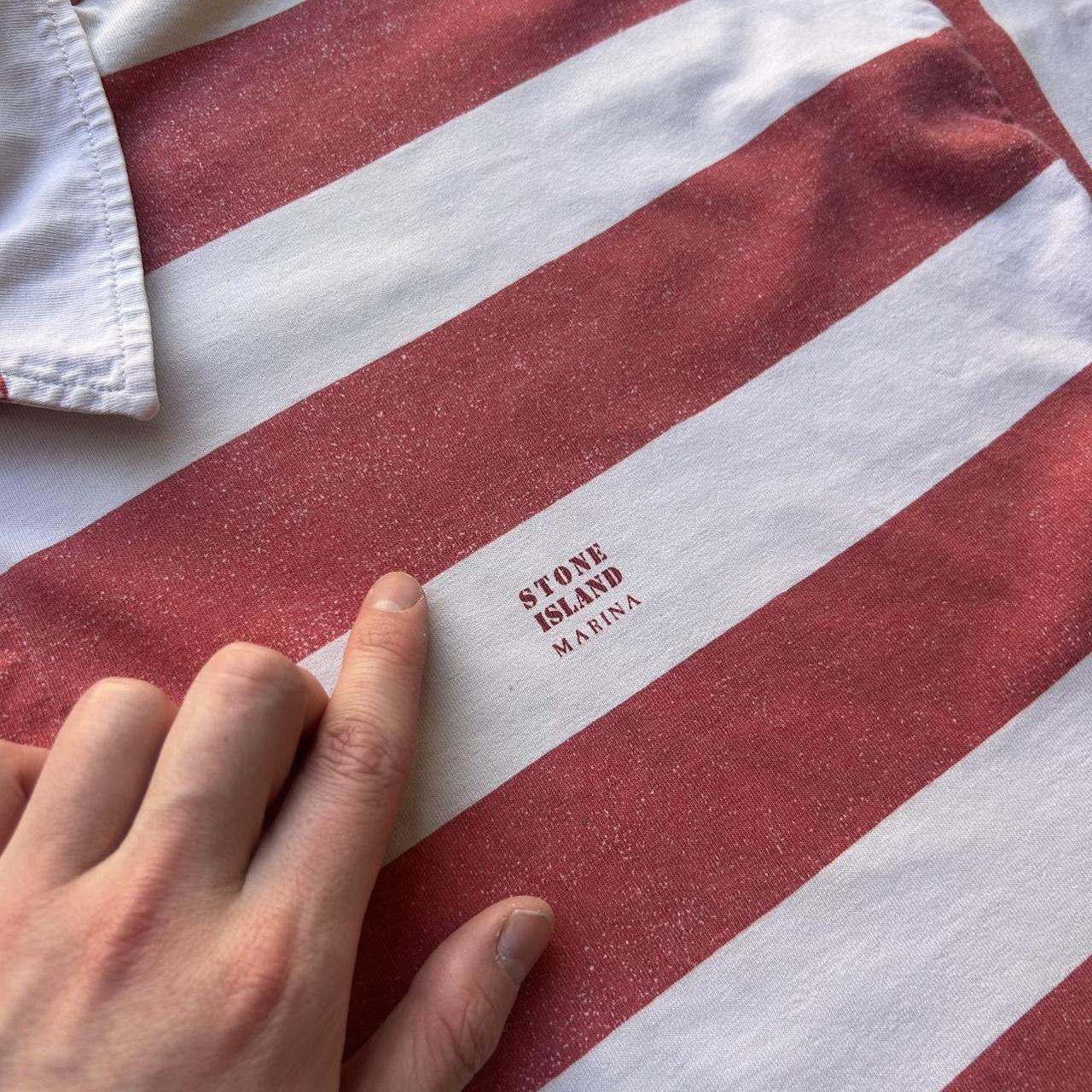 1990s Stone Island Marina Striped Polo Shirt XL