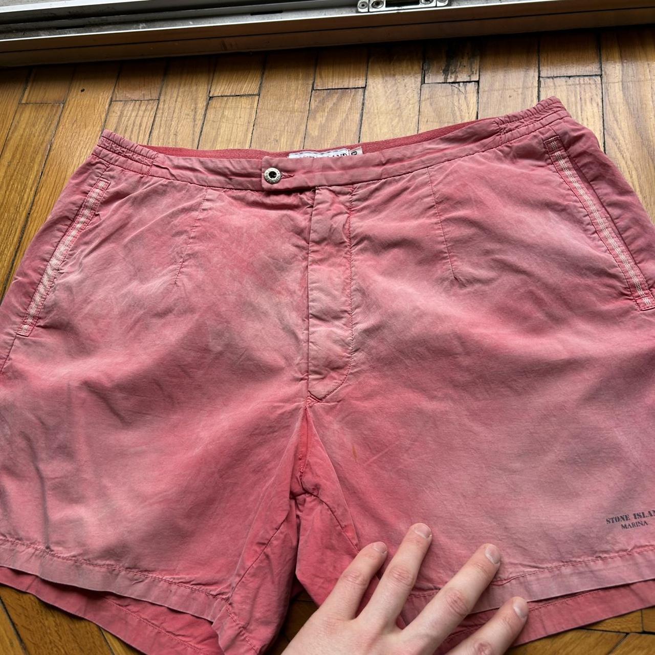 1980s Stone Island Marina Shorts Red 34W