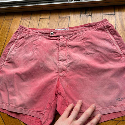 1980s Stone Island Marina Shorts Red 34W