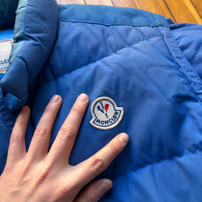 1980s Moncler Grenoble Down Jacket Blue XL