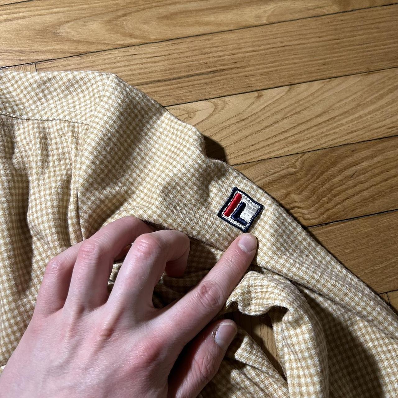 1990s Fila Shirt Checked Beige XS