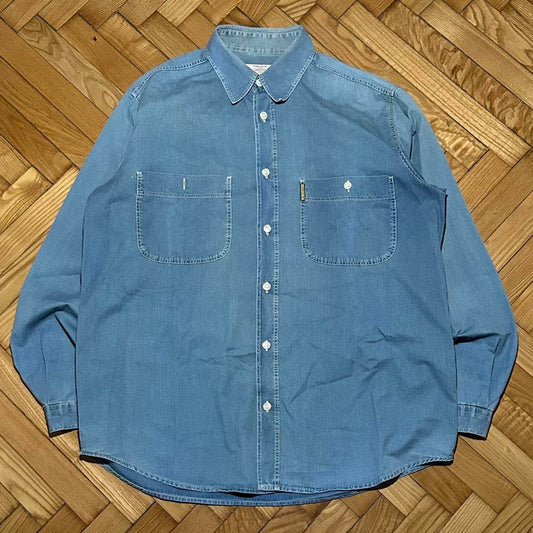 1990s Armani Jeans Shirt Blue XL