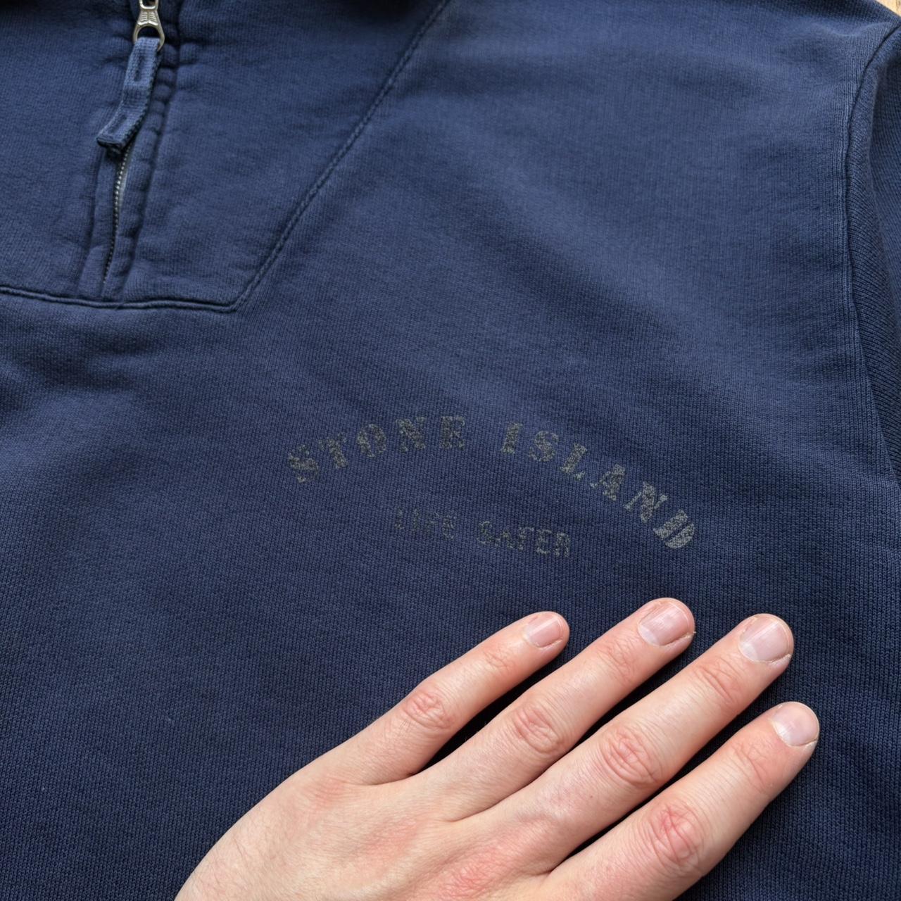 1990s Stone Island Life Safer Q Zip Sweatshirt Navy M