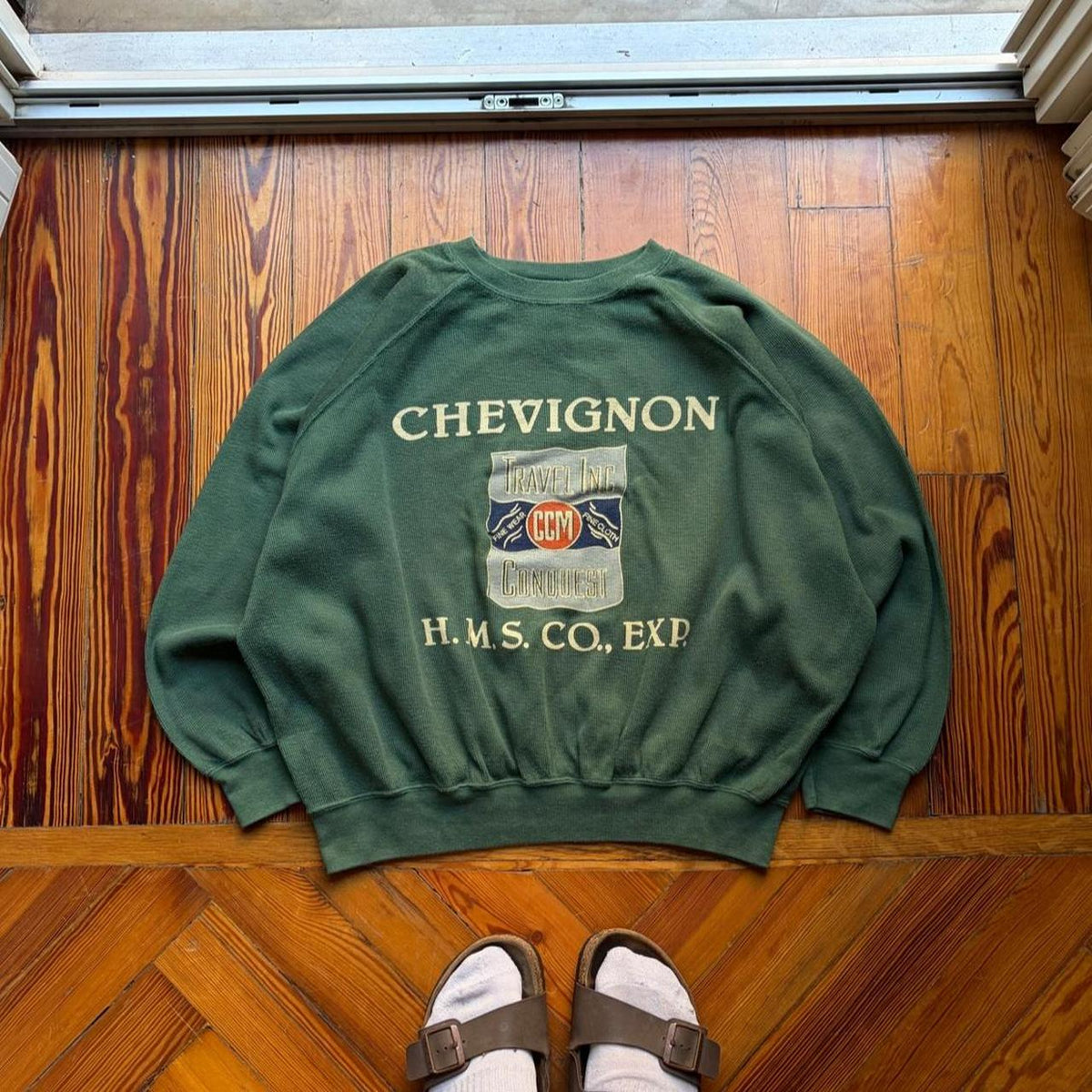 1990s Chevignon Sweatshirt Green M