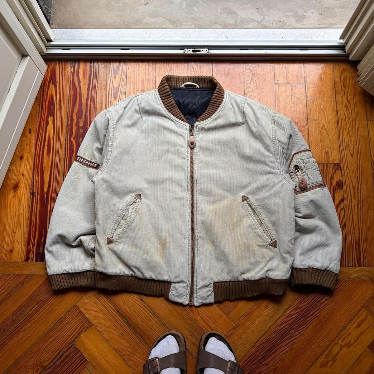 1990 Energie Reversible Bomber Jacket L