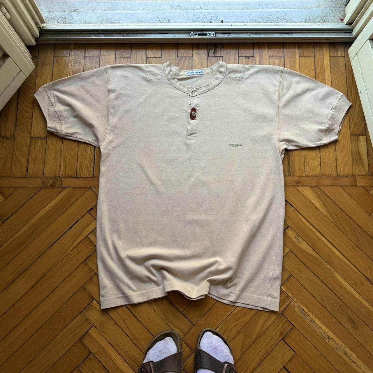 1980s Stone Island Marina T Shirt Beige L