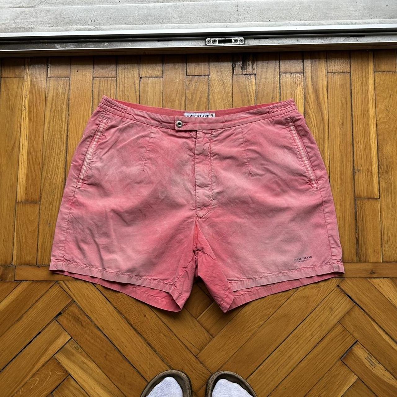 1980s Stone Island Marina Shorts Red 34W