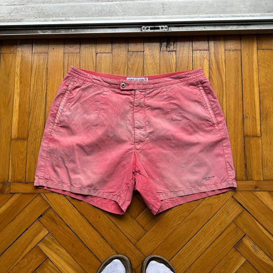 1980s Stone Island Marina Shorts Red 34W