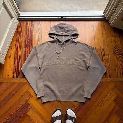 1990s Armani Jeans Knitted Hoodie M