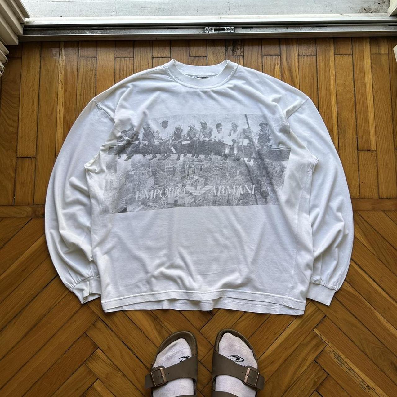 1990s Armani Jeans LS Graphic T Shirt L