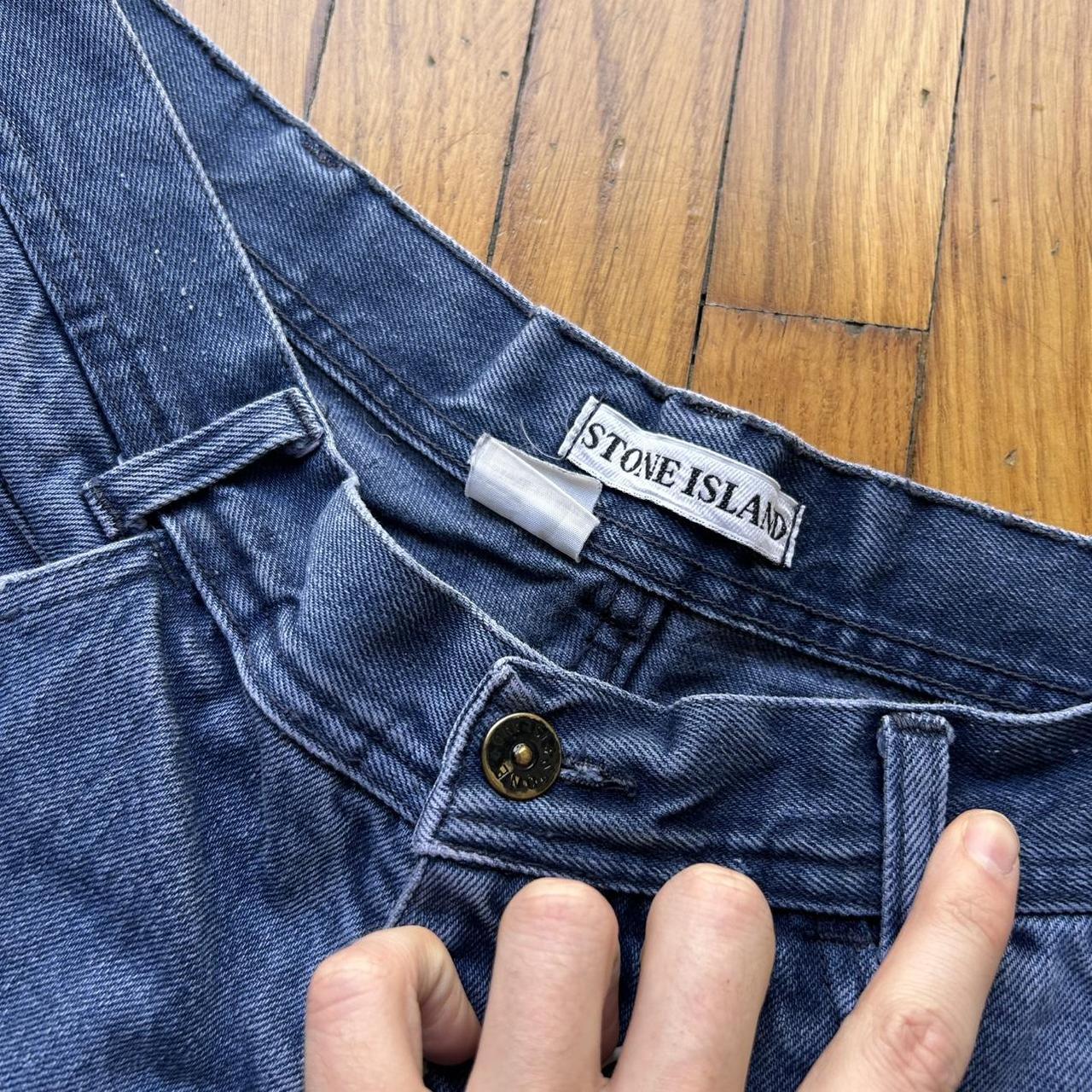 1990s Stone Island Patch Jeans Blue 36W 28L