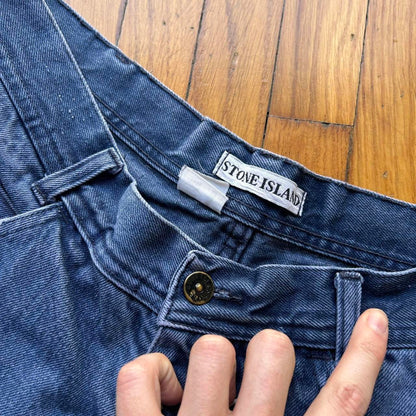 1990s Stone Island Patch Jeans Blue 36W 28L