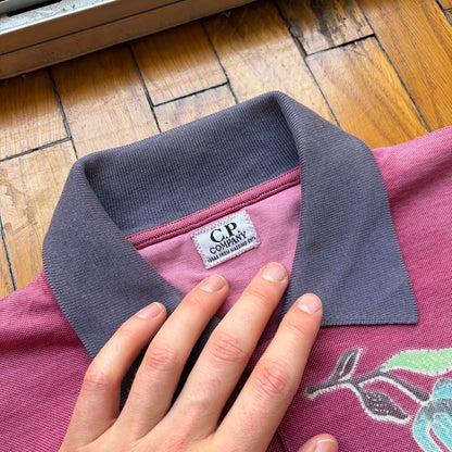 1980s CP Company Floral Polo Shirt L