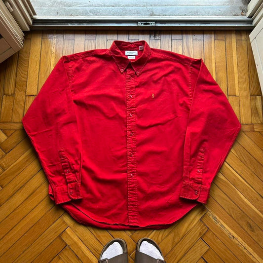 1990s Yves Saint Laurent Shirt Red XL