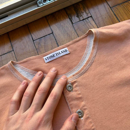 1980s Stone Island 'Isola Di Pietra' T Shirt Orange M