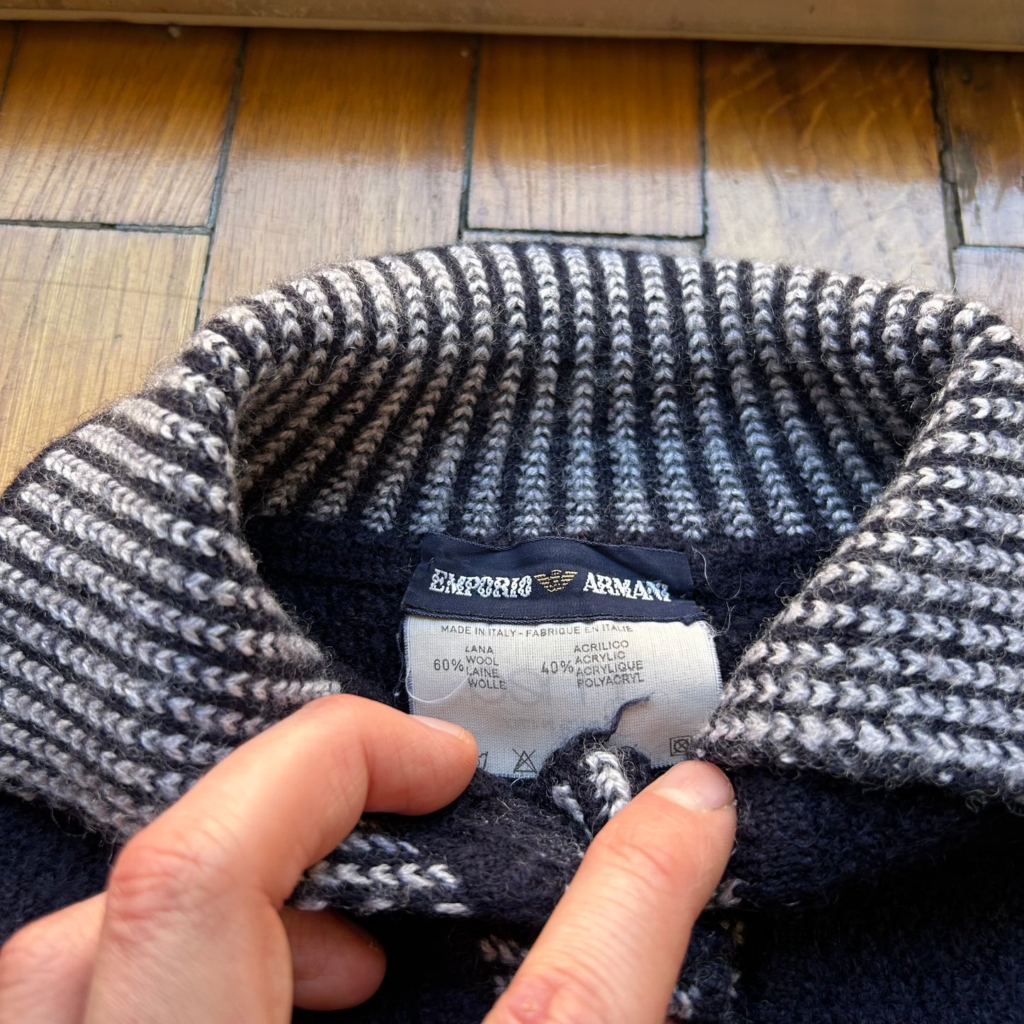 1980s Emporio Armani Jumper Navy S