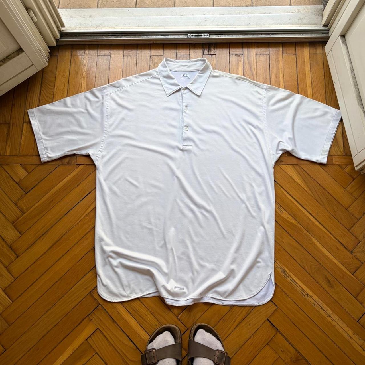 1980s CP Company Polo Shirt White XL