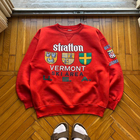 1980s Best Company Vermont Ski Sweatshirt Red L